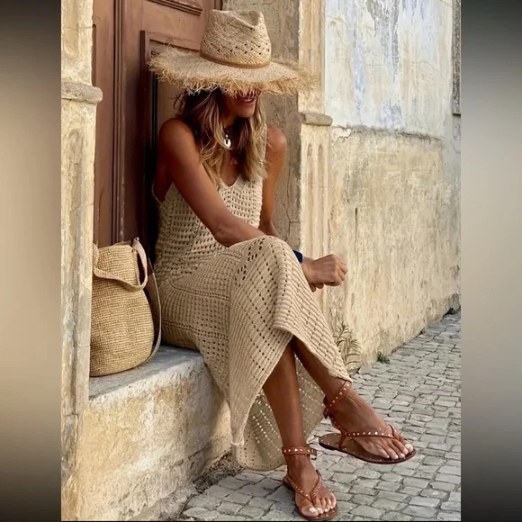 NWT Bohemian Boho Long Cardigan Sweater Dress - Picture 2 of 7